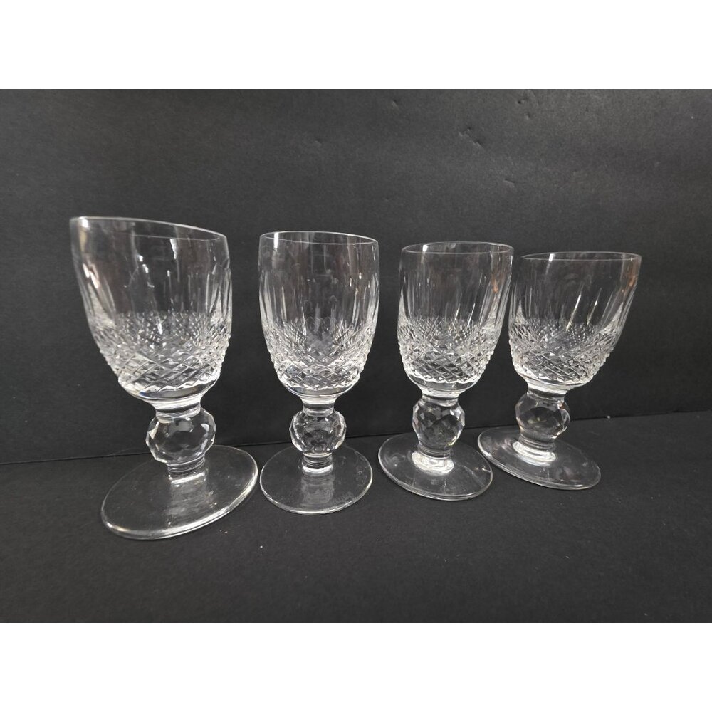 4 Waterford Colleen Short Stem Crystal Cordial Glasses Faceted
